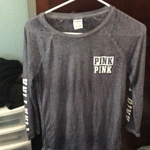 Pink long sleeve sheer top